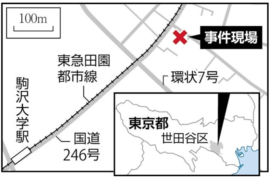 世田谷切り付け事件の地図