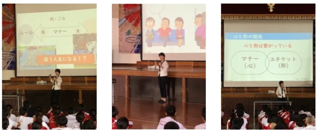 大東中2年のマナー講座の様子